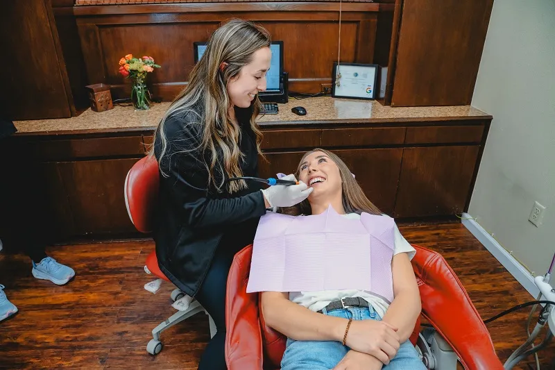 Patient being treated in chair